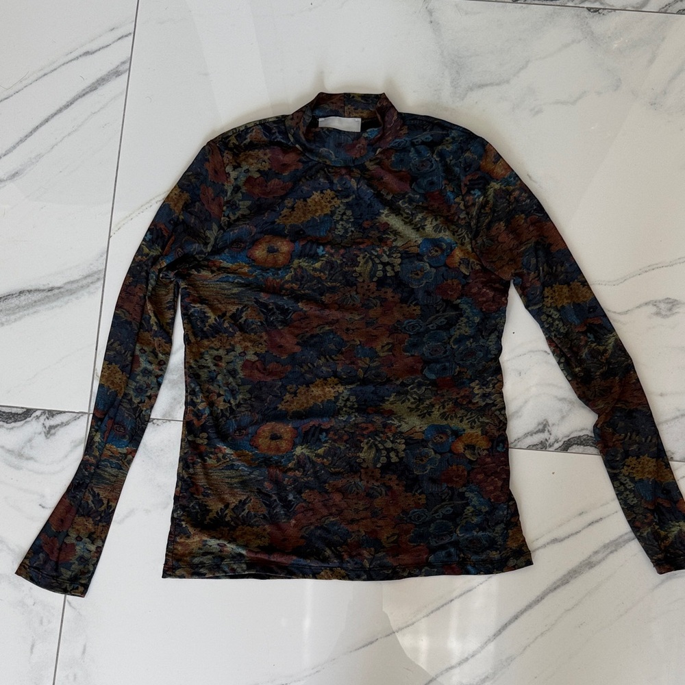 Jason Wu Multicolor Floral Turtleneck